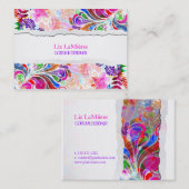 PixDezines Retro Neon Swirls Visitekaartje (Voorkant / Achterkant)