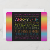 PixDezines retro neons/typografie/bat mitzvah Kaart (Achterkant)