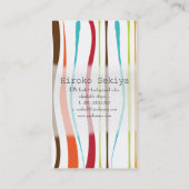 PixDezines retro/organische strepen Visitekaartje (Achterkant)