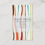 PixDezines retro/organische strepen Visitekaartje (Achterkant)