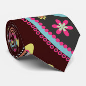 PixDezines Retro Paisley, aangepaste achtergrondkl Stropdas (Opgerold)