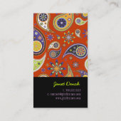 PixDezines Retro Paisley, aangepaste kleur Visitekaartje (Achterkant)
