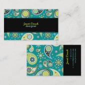PixDezines Retro Paisley, aangepaste kleur Visitekaartje (Voorkant / Achterkant)