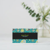 PixDezines Retro Paisley, aangepaste kleur Visitekaartje (Staand voorkant)