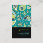 PixDezines Retro Paisley, aangepaste kleur Visitekaartje (Achterkant)