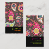PixDezines Retro Paisley/DIY achtergrondkleur Visitekaartje (Voorkant / Achterkant)