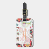 PixDezines retro paisley/diy background Bagagelabel (Voorkant verticaal)