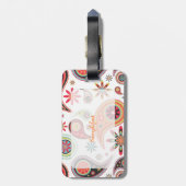 PixDezines retro paisley/diy background Bagagelabel (Achterkant verticaal)