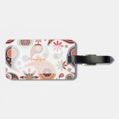 PixDezines retro paisley/diy background Bagagelabel (Achterkant horizontaal)