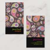 PixDezines Retro Paisley in pastel Visitekaartje (Voorkant / Achterkant)