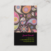 PixDezines Retro Paisley in pastel Visitekaartje (Achterkant)