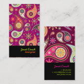 PixDezines Retro Paisley Visitekaartje (Voorkant / Achterkant)