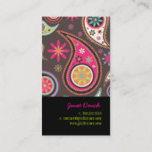 PixDezines Retro Paisley Visitekaartje (Achterkant)