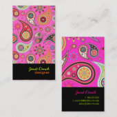 PixDezines Retro Paisley Visitekaartje (Voorkant / Achterkant)