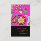 PixDezines Retro Paisley Visitekaartje (Achterkant)