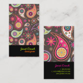 PixDezines Retro Paisley Visitekaartje (Voorkant / Achterkant)