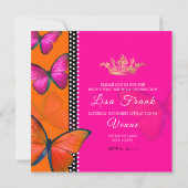 PixDezines Retro Papillon 81e verjaardagsfeestje Kaart (Achterkant)