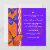 PixDezines retro Papillon, Bat Mitzvah Kaart (Achterkant)