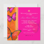 PixDezines retro Papillon, Bat Mitzvah Kaart (Achterkant)