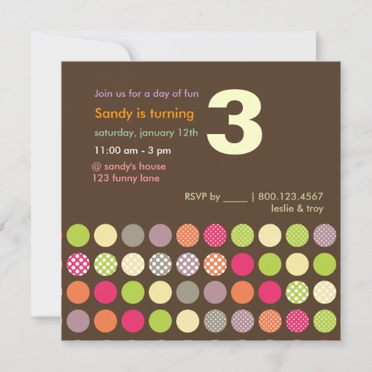 PixDezines Retro Polka Dots/DIY achtergrond Kaart (Voorkant)