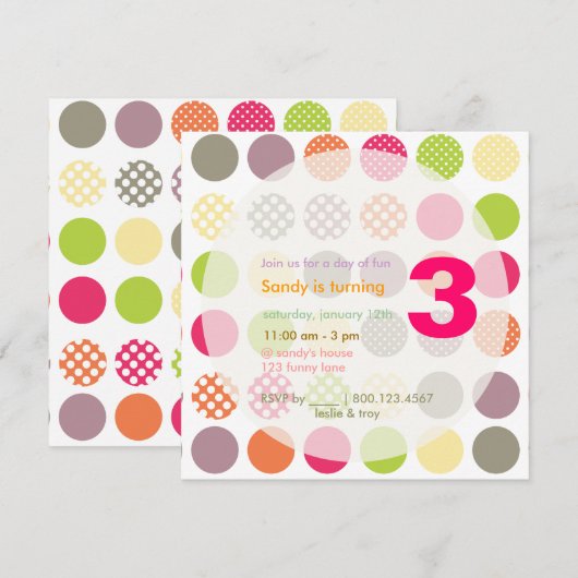 PixDezines Retro Polka Dots/DIY achtergrond Kaart (Voorkant / Achterkant)