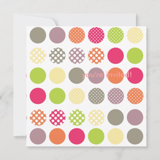 PixDezines Retro Polka Dots/DIY achtergrond Kaart (Achterkant)