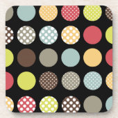 PixDezines Retro Polka Dots/DIY achtergrondkleur Bier Onderzetter (Voorkant)