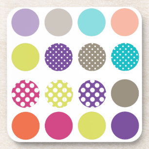 PixDezines Retro Polka Dots/DIY achtergrondkleur Drankjes Onderzetter