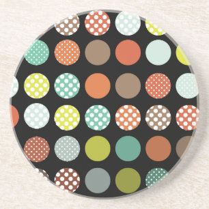 PixDezines Retro Polka Dots/DIY achtergrondkleur! Zandsteen Onderzetter
