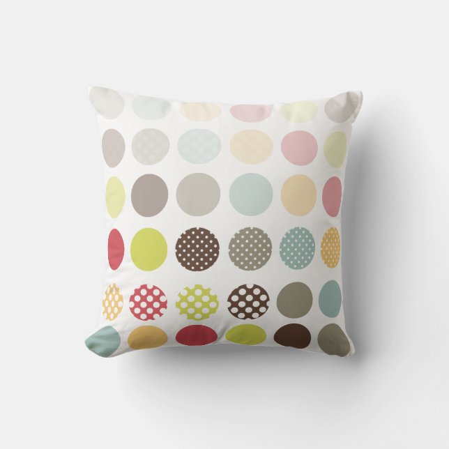 PixDezines retro polka stippen/diy achtergrondkleu Kussen (Voorkant)