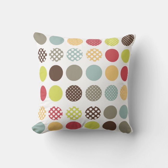 PixDezines retro polka stippen/diy achtergrondkleu Kussen (Voorkant)