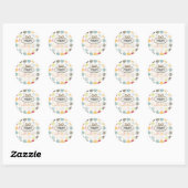 PixDezines retro polka stippen/doe-het-zelf achter Ronde Sticker (Vel)