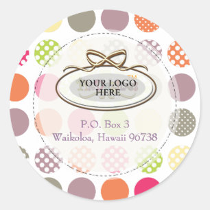 PixDezines retro polka stippen/doe-het-zelf achter Ronde Sticker