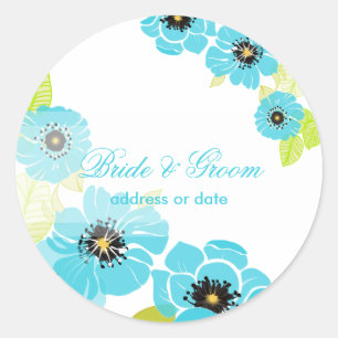 PixDezines Retro Poppies  Damask Ronde Sticker