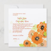 PixDezines Retro Poppies Wedding Invitations Kaart (Achterkant)