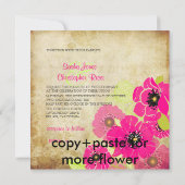 PixDezines Retro Poppies Wedding Invitations Kaart (Achterkant)