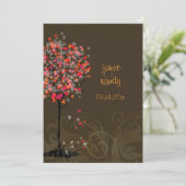 PixDezines retro roze aple bomen Kaart (Staand voorkant)