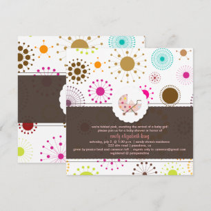 PixDezines Retro Stars, baby shower Kaart