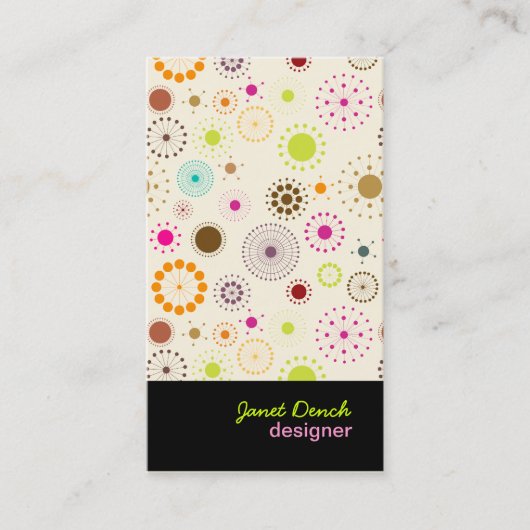 PixDezines Retro Sterren Visitekaartje (Voorkant)