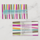 PixDezines retro strepen Visitekaartje (Voorkant / Achterkant)