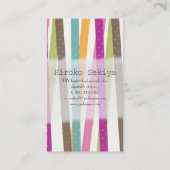 PixDezines retro strepen Visitekaartje (Achterkant)