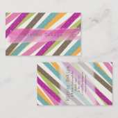 PixDezines retro strepen Visitekaartje (Voorkant / Achterkant)