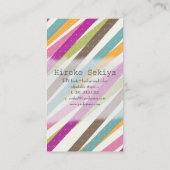 PixDezines retro strepen Visitekaartje (Achterkant)