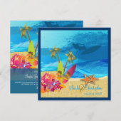 PixDezines Retro Surfers, bestemming/diy kleur Kaart (Voorkant / Achterkant)