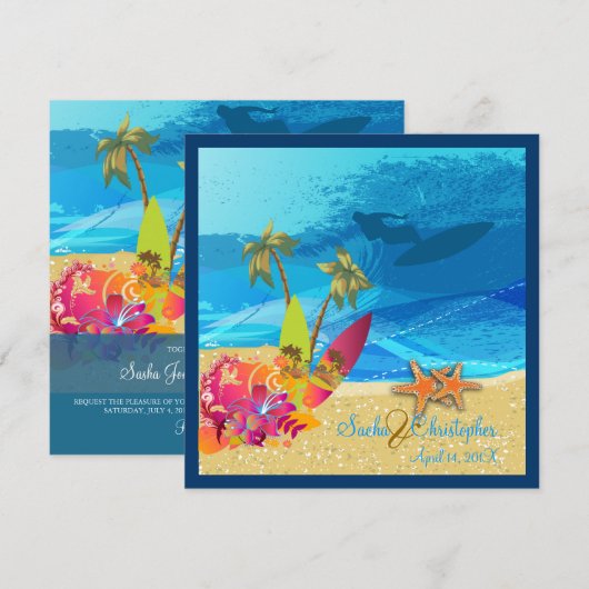 PixDezines Retro Surfers, bestemming/diy kleur Kaart (Voorkant / Achterkant)