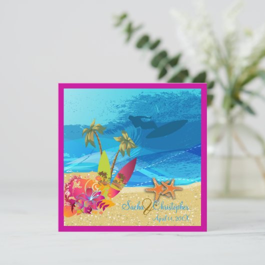 PixDezines Retro Surfers, bestemmingsgebeurtenisse Kaart (Staand voorkant)