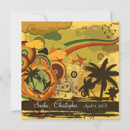 PixDezines Retro Surfers, bestemmingsgebeurtenisse Kaart (Voorkant)