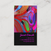 PixDezines Retro Swirls Visitekaartje (Achterkant)