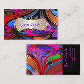 PixDezines Retro Swirls Visitekaartje (Voorkant / Achterkant)