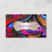 PixDezines Retro Swirls Visitekaartje (Voorkant)